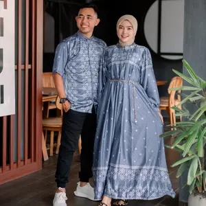 Couple Silk Fattaya Dress Sarimbit keluarga Dress mewah dan Koko silk Premium FREE Belt Rantai (HARGA SATUAN) Pasangan