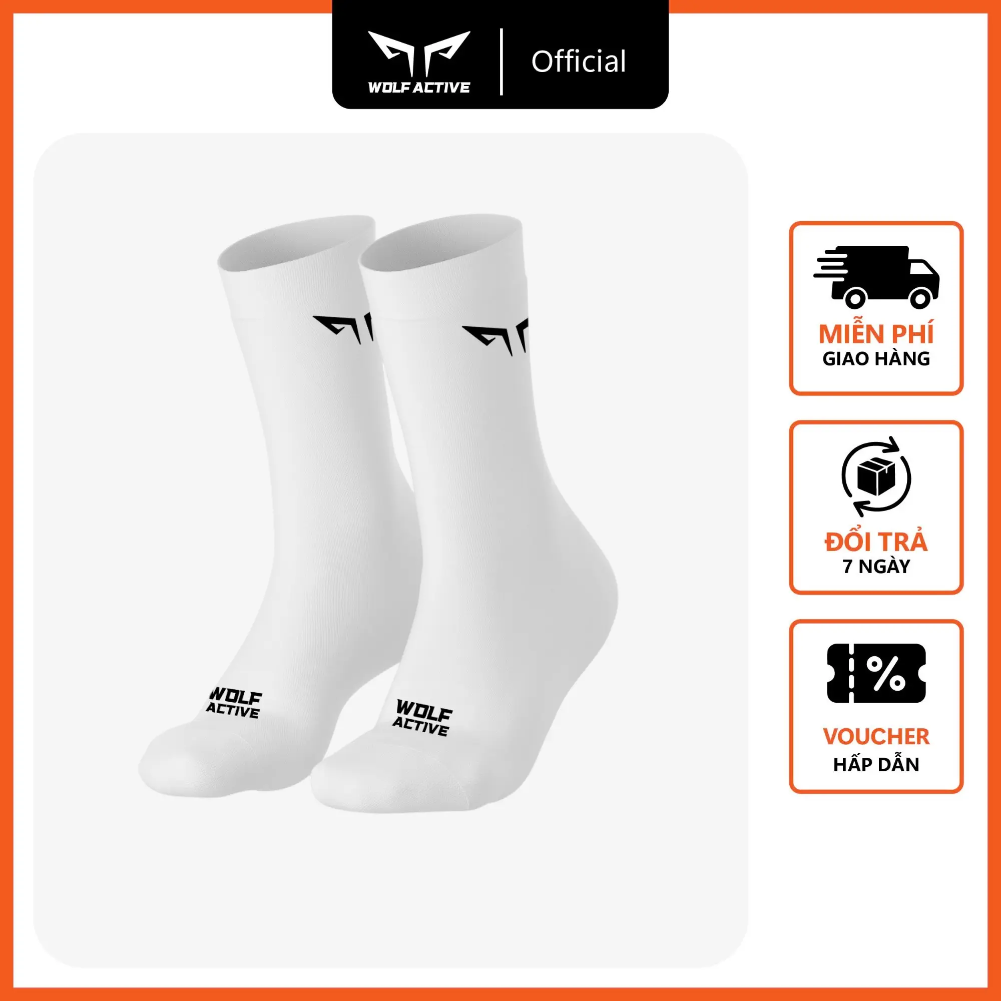 Vớ Chạy Bộ, Tập Gym Cao Cấp Wolf Active 128, Chất Vải Cotton Mềm Mại, Êm Chân