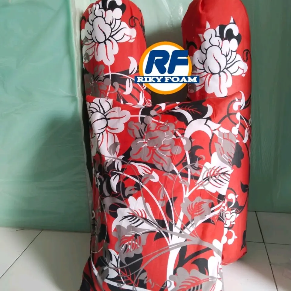 Bantal Guling Premium Motif Corak Bunga, Bulan Bintang, dan Daun Hijau Memory Foam - Bed