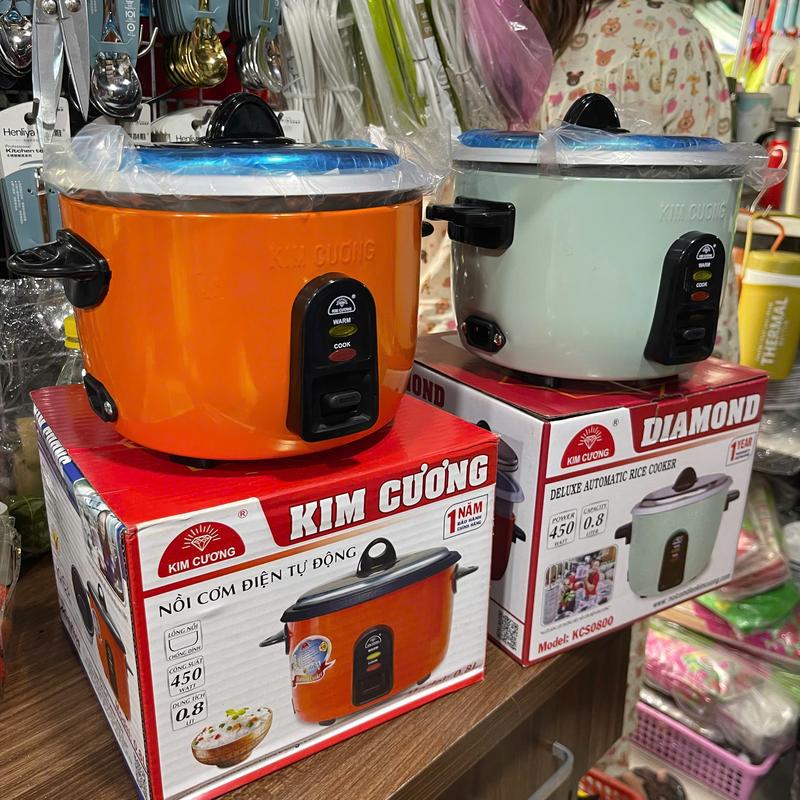 Nồi Cơm Điện Kim Cương Khuôn ĐÚC NGUYÊN KHỐI KC-LR 0.8L | Nút Gạt | Lòng Nhôm KHÔNG Chống Dính | Dây Điện Rời