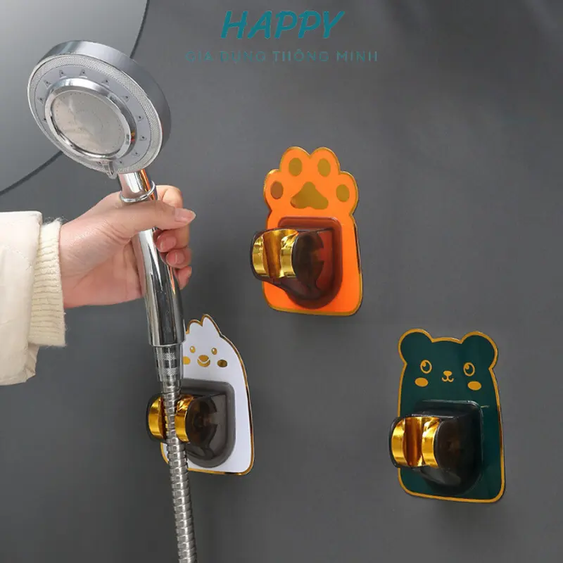 Giá Đỡ Vòi Hoa Sen Không Cần Đục Lỗ, Dụng Cụ Cố Định Vòi Hoa Sen Trong Phòng Tắm, Ghế Treo Vòi Phun Có Thể Điều Chỉnh Đa Bánh Răng, Miếng Dán Ghế Treo Vòi Phun 0