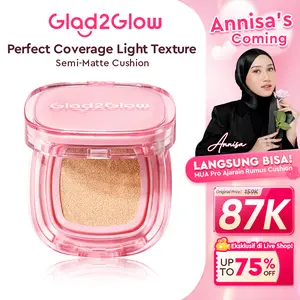 Glad2Glow Perfect cover waterproof cushion dengankandungan skincare mencegah kekusaman dan kulit keringsepanjang hari G2G fondation skin tint Concealer Foundation Wajah foundation cushion anti oksidasi dan tahan lama cushionnya glad2glow