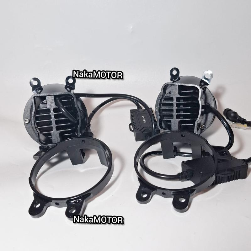 IBRIGHT SEPASANG Lampu Foglamp Biled 3 Inc C990 Devil Eye New Upgrade For Toyota Dan Honda Bonus Brecket Universal 6