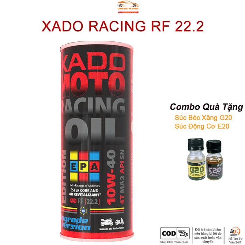 [DEAL SỐC] Dầu Nhớt Xe Số, Côn Tay Xado Racing RF 22.2 10W40 - Tặng Kèm 1 Súc Động Cơ E20 Và 1 Súc Béc Xăng G20