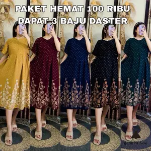 PAKET HEMAT 100 RIBU DAPAT 3 BAJU DASTER CHIBI MOTIF POLKA // BAJU DASTER RAYON MODEL TALI PITA KEKINIAN // BAJU DATER BUSUI BUMIL MOTIF TERBARU