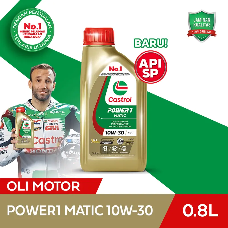 Oli Mesin Motor Castrol POWER1 Matic 10W-30 (0.8L) 0