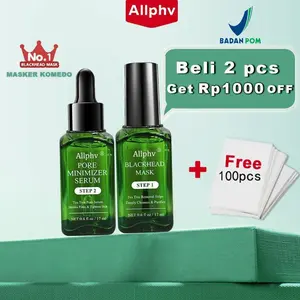 【BPOM】【komedo hidung】Allphv Blackhead Remover Mask Set Step1 ( Free 100 Kertas) + Dan Step2 Penghilang Komedo Hidung Ampuh & Pengecil Treatment
