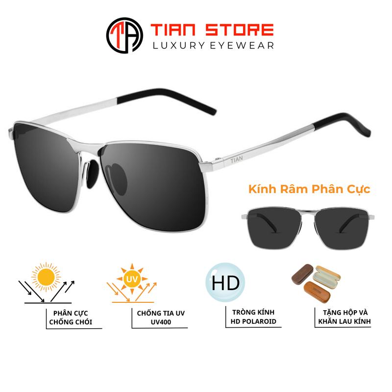 Kính Râm Phân Cực Mắt Kính Nam Thời Trang TIAN45, Kính Râm Đẹp Cho Nam, Kính Mát Nam Đi Đường Lái Xe Du Lịch Chống Chói Nắng, Chống Tia UV400 Dịu Mắt