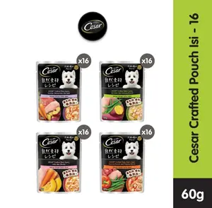 Cesar Pouch 60gr Makanan Anjing - Isi 16 wet  food