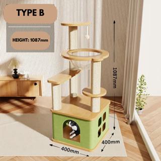 FURPET Cat House Wood Box Cat Scratcher Board Cat Tent Cat Bed Rumah Kucing Kotak Kucing cakar 4