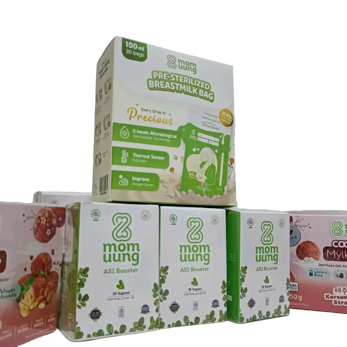 Mom Uung Series asi Booster capsule, cokie , milk, asi bag, Expired aman Busui