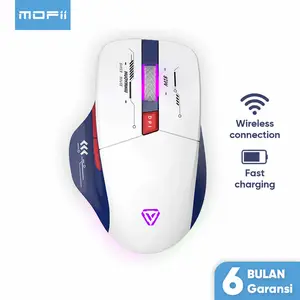 MOFii Bluetooth Mouse Wireless Gaming 2 Models Rechargeable Baterai Type-C Fast Charging 1600DPI RGB Light P6
