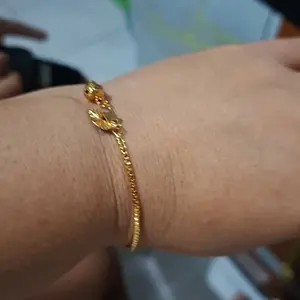 Gelang Titanium Viral Rantai Itali Emas 24K fasion simpel