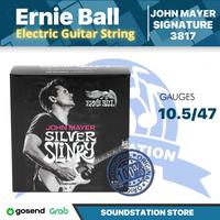 Gambar Ernie Ball 3817 John Mayer Silver Slinky Nickel Wound Electric Guitar Strings, 10.5-47, 6-Pack Box - Senar Gitar Asli dari SoundStation Store Kota Tangerang Selatan 1 Tokopedia