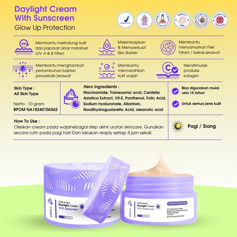 Product Introduction of ADLEEVA Daylight Cream With Sunscreen Glow Up Protection 1