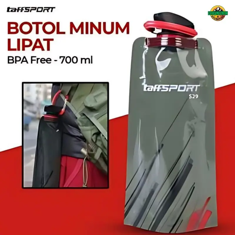 TaffSPORT Botol Minum Lipat Camping Hiking Drinking Bottle 700ml - S29 | Botol Air Olahraga | Botol Lipat 700ml BPA Free 0