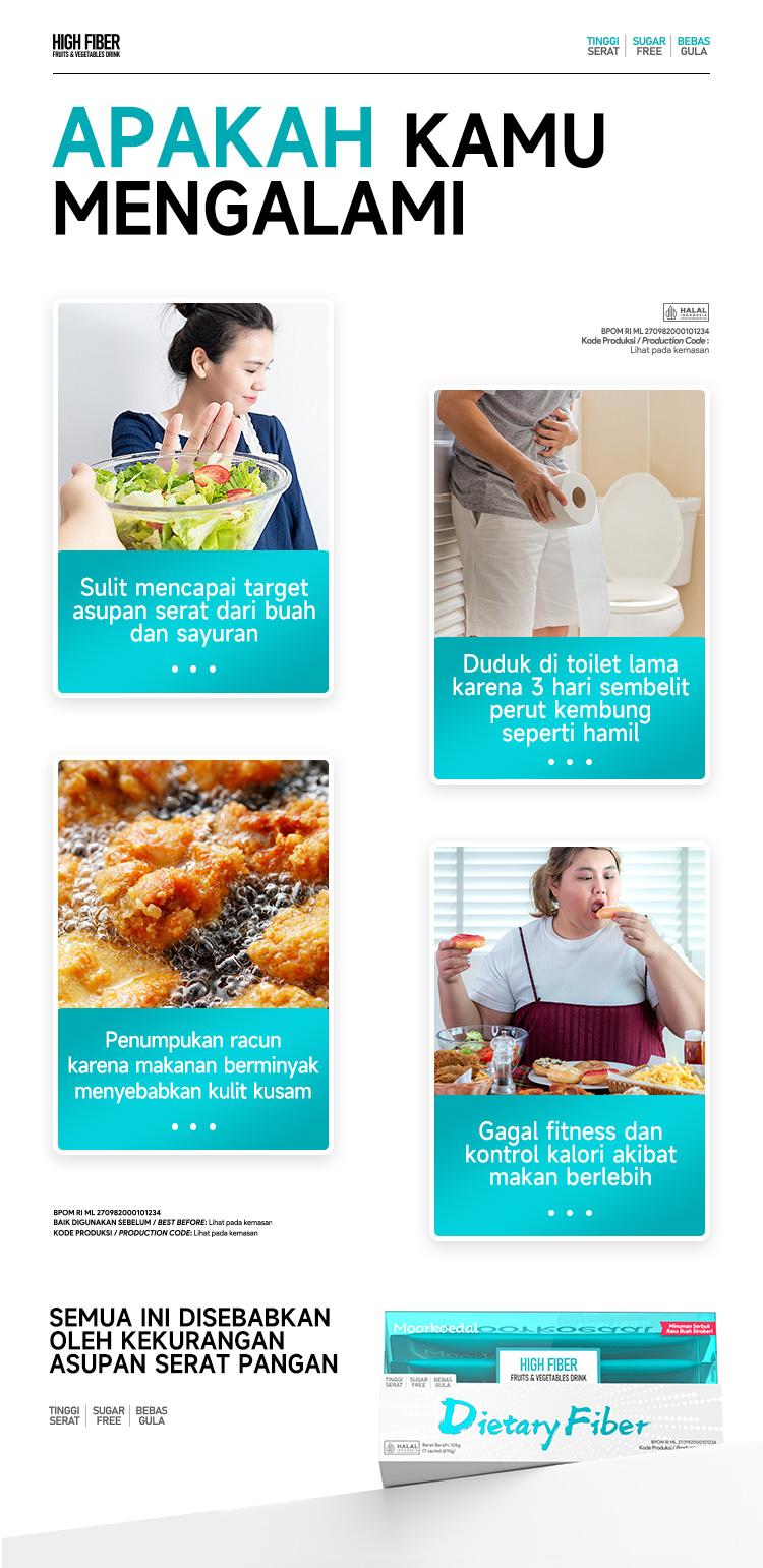 Moorkoedal Minuman Serat Tinggi - Lancarkan BAB & Usus Sehat - BPOM HALAL