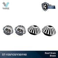 Gambar VONE Roof Drain Saringan Talang Air Brass Chrome  2" 2.5" 3" 4" Inch - ST-V20 2 Inch dari Vone Sanitary Indonesia Kota Bekasi 1 Tokopedia