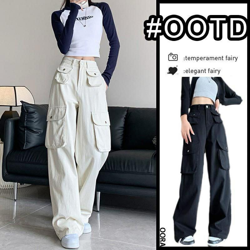 Product Introduction of Cargo Denim Pasir Putih Highwaist Loose Celana Jeans Wanita Korea 1