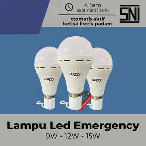Lampu LED Emergency AC DC Cahaya Putih E27 Garansi 1 Tahun - 9W 10W 12W 13W 15W 16W 19W Lampu LED Bohlam Darurat / Lampu Ajaib Magic Lamp / Ada 3 Level Kecerahan Otomatis Aktif Saat Listrik Padam SNI