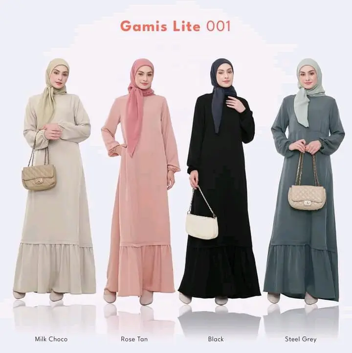 GAMIS NIBRAS LITE 001 GAMIS POLOS WANITA TERBARU