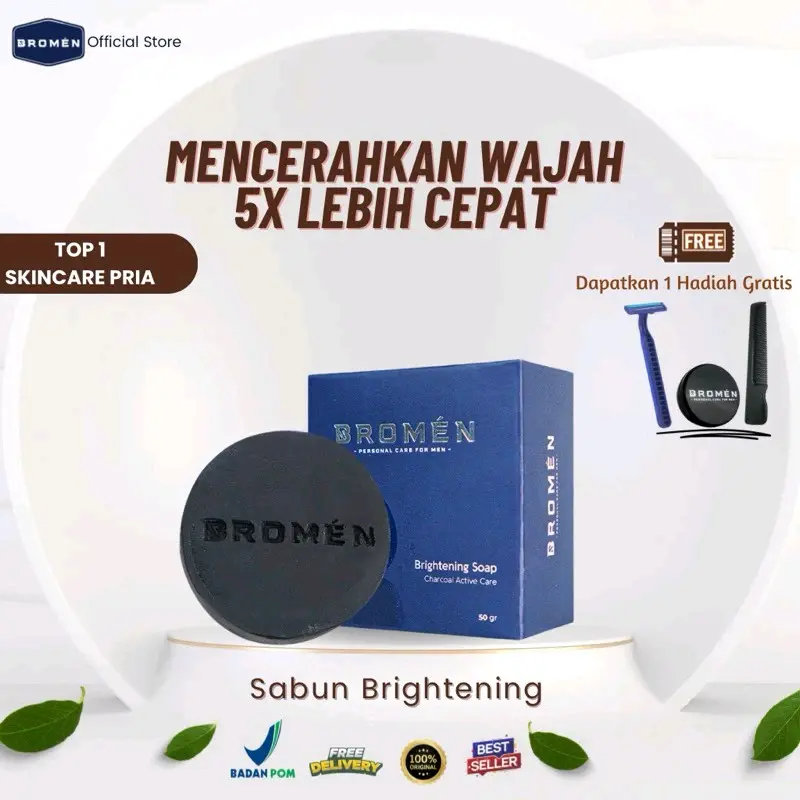 Bromen Pemutih Wajah Kulit sensitif Tanpa Pengharum Bebas Alkohol Mencerahkan Extract p