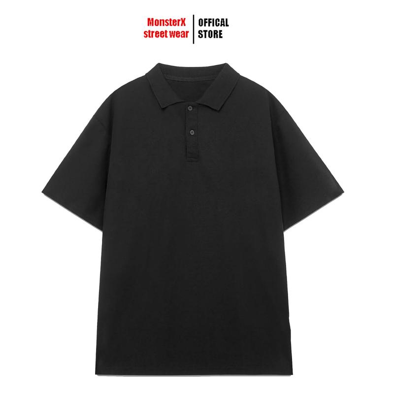 Áo Thun Polo trơn màu Unisex MONSTER X STREET phông tay lỡ nam nữ form rộng Local Brand