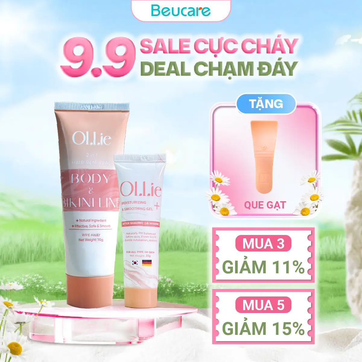 Combo 1 Kem Tẩy Lông Ollie Cho Body Nam Nữ, Hỗ Trợ Tẩy Lông Nhanh Chóng và 1 Kem Dưỡng Ollie Giúp Da Mềm Mịn, Không Sử Dụng Để Cạo Râu - KT61 Phù Hợp Cho Nam, Nữ tẩy lông bkn trắng
