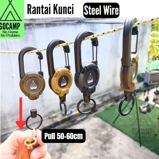 GoCamp Elastic Rope Retractable Buckle Camping Prevent Keychain ...