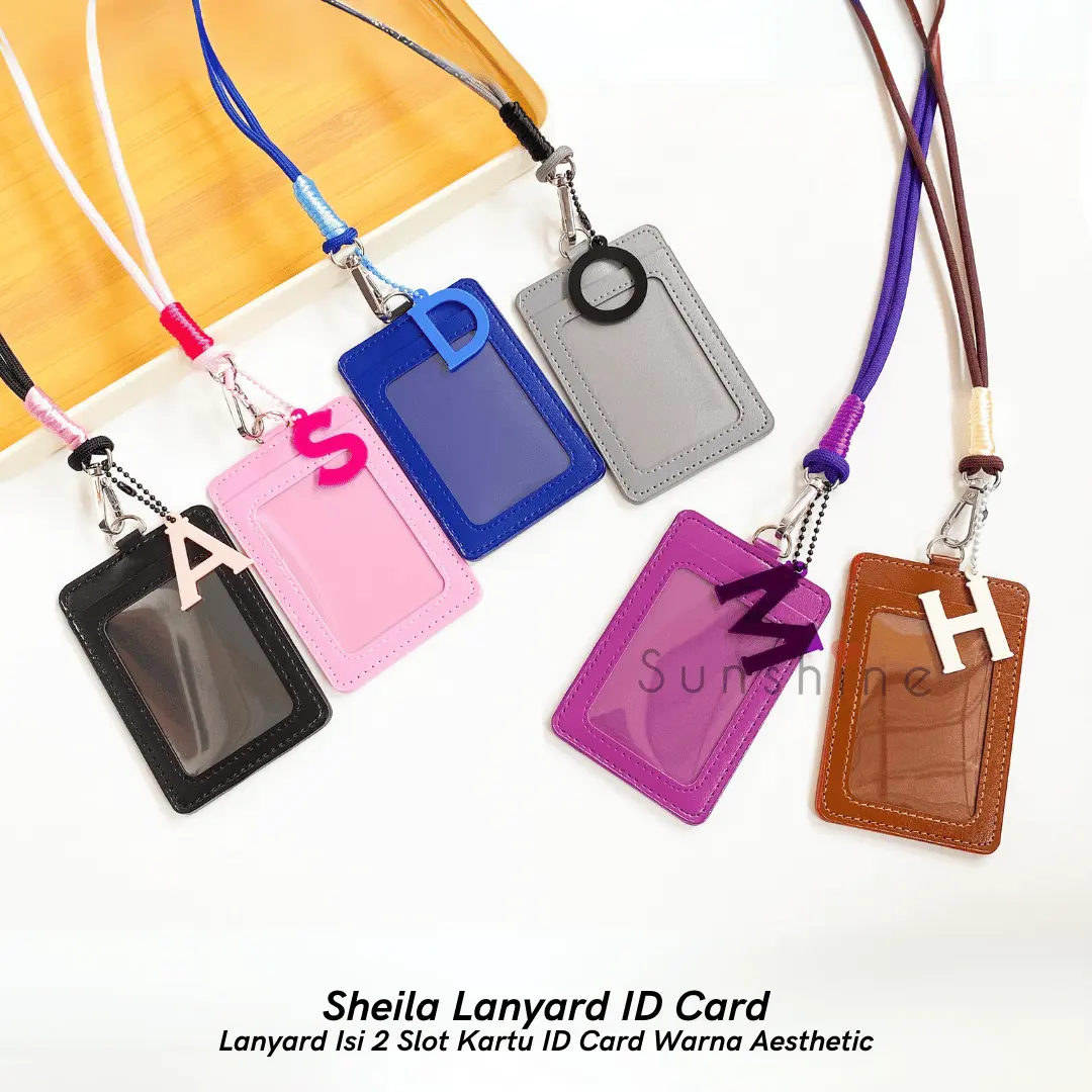 Sunshinelove.id - Sheila Lanyard ID Card Holder Aesthetic Bisa Pilih Huruf - Lanyard Name Tag Paracord PART 2