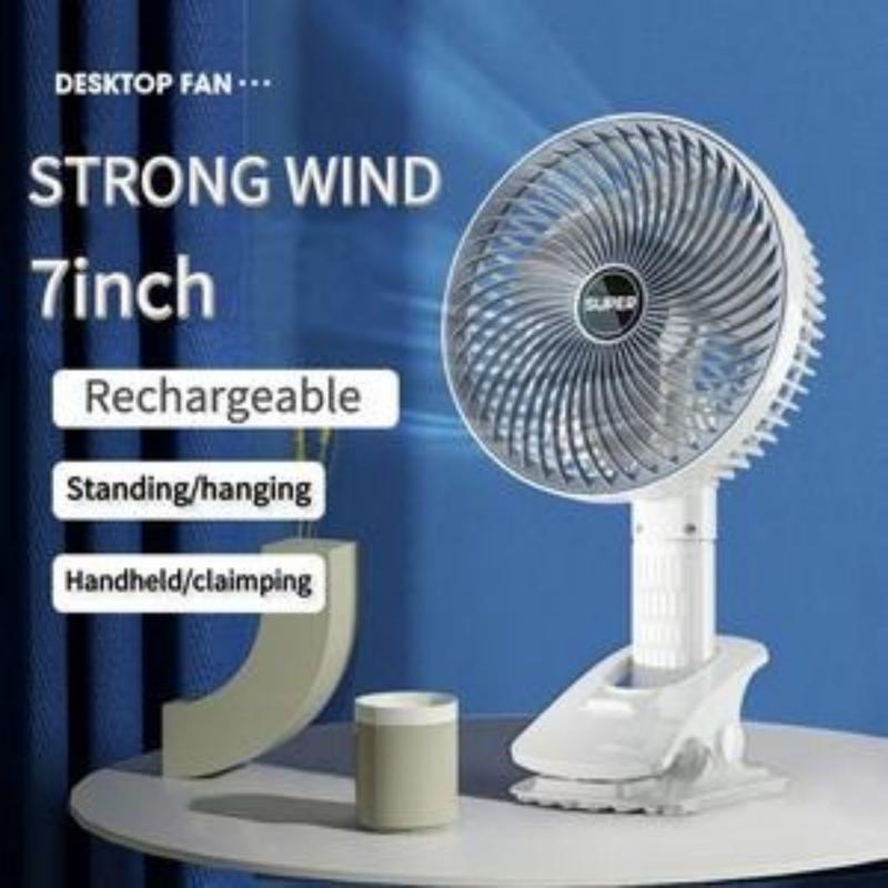 Product Introduction of [Bigger size 7 inches] In stock Kipas Mini Portable Fan Table Fan Desktop Fan Handheld fan Clip fan Hanging fan Rechargeable Strong Wind 350° adjustable 3 mode Super enhanced wind speed Super enhanced battery life Usb Power Mobile kuromi smallfan 2