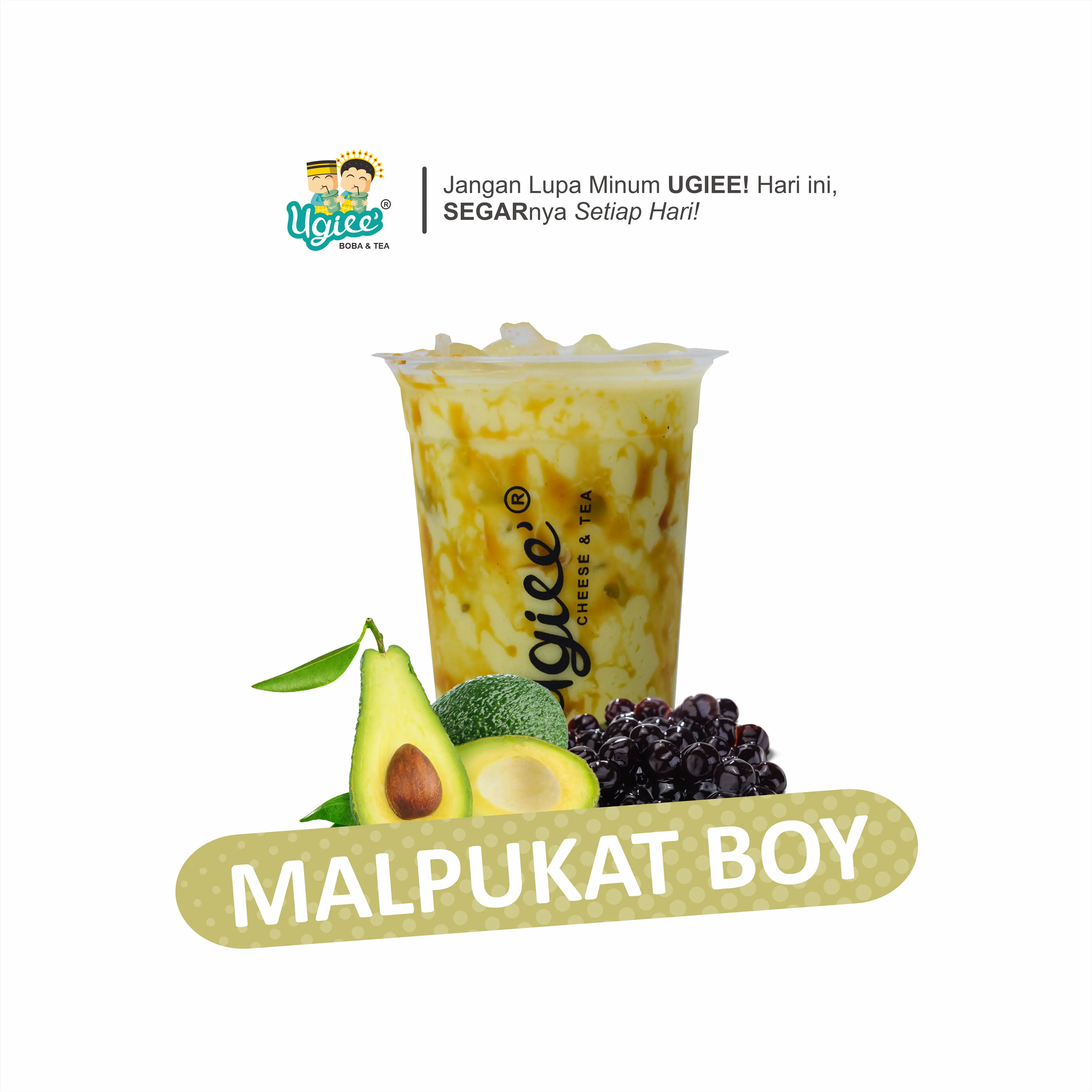 Alpukat Boy 16oz - Isi 1 sachet Bubuk Minuman Racikan UGIEE Boba & tea