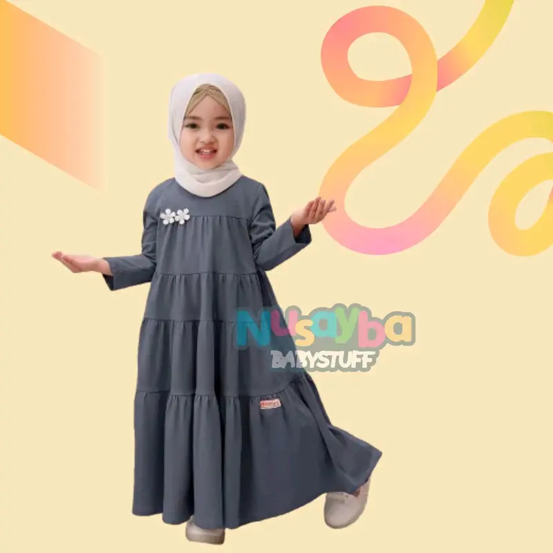 PROMO GAMIS LEBARAN ANAK / GAMIS TPA POLOS 1-8 TAHUN / baju muslim cewek Kaos Nyaman 3