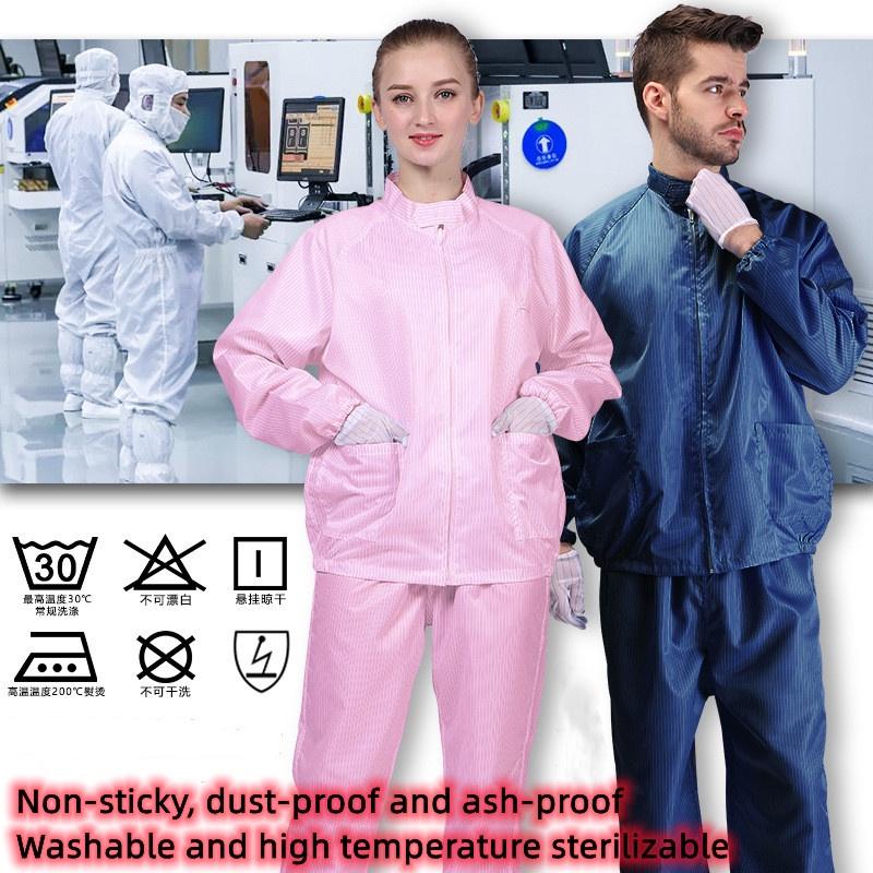 Bộ Đồ Phòng Sạch 2 Trong 1 Ppe, Bộ Đồ Có Cổ Đứng Bảo Vệ, Quần Áo Coverall Chống Tĩnh Điện Có Thể Giặt Được, Trang Phục Đi Làm ESD, Quần Áo Xưởng Tổng Thể, Áo Khoác Và Quần, Bộ Đồ Phòng Thí Nghiệm, Công Nhân Lao Động