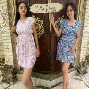 Dress Pendek Korea Dress Mini Daisy Dress Motif