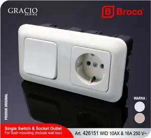 BROCO Saklar Engkel + Stop Kontak WID Gracio (426151)