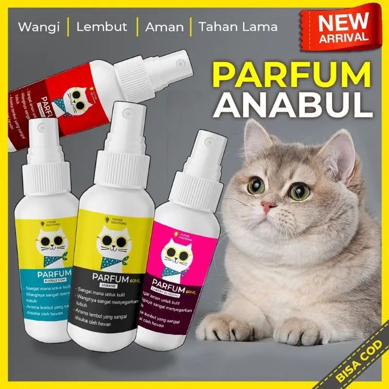Parfum Kucing Kelinci Wangi Tahan Lama spray 60 ml Aroma Cerry Vanilla Jasmine Bubblegum Strawberry 0