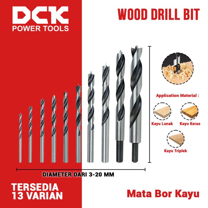 Gambar DCK Wood Drill Bit / Mata Bor Kayu 3, 4, 5, 6, 7, 8, 9 mm dari DCK Power Tools Indonesia Kota Administrasi Jakarta Barat Tokopedia
