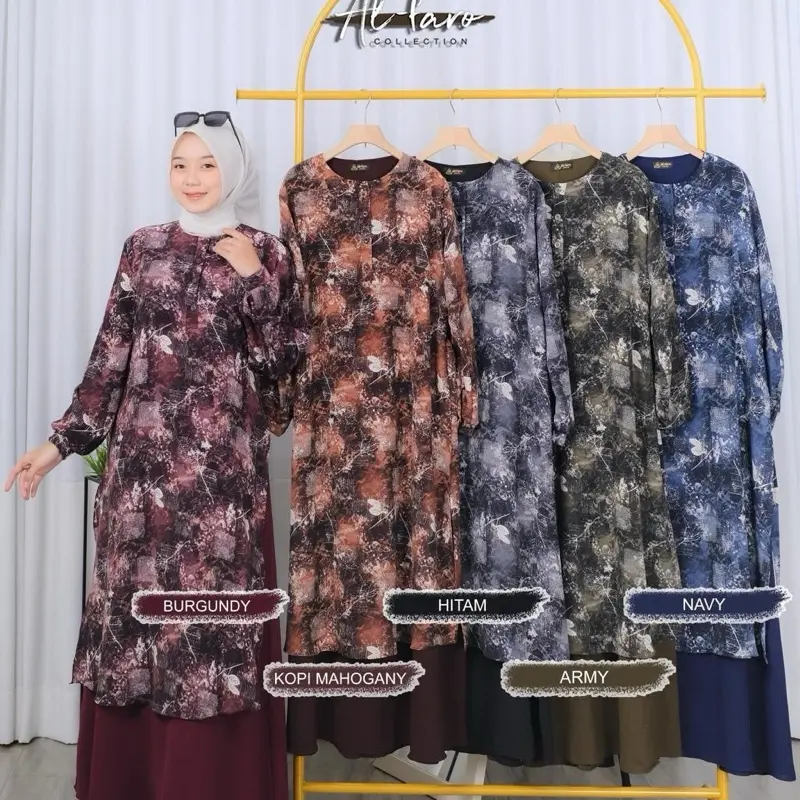 SANDRA DRESS NEW MOTIF ORIGINAL BY ALFARO MATT CRINKLE PREMIUM GAMIS MALAY FASHION WANITA TERBARU TERKINI TERMURAH