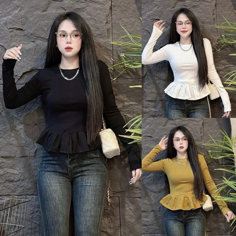 193_ Áo thun tay dài FOM ÔM bèo xoè xinh xắn