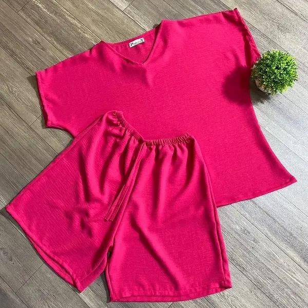 Setelan Pendek Safira Crinkle Baju Celana Wanita Dewasa Airflow
