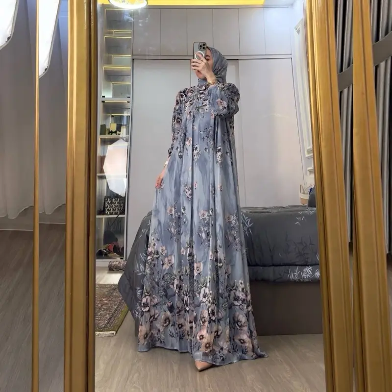 BatikAifa-Gamis Free Hijab Raya Busui Freandly Kancing Depan 0