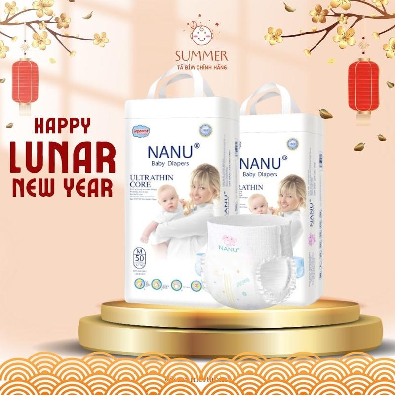 NANU Tã Bỉm Quần 50 Miếng Siêu Mỏng Thấm Hút Tốt Mềm Mại Size BIGSIZE Công Nghệ Nhật Bản Chống Thấm Ngược Màng Thoáng Khí