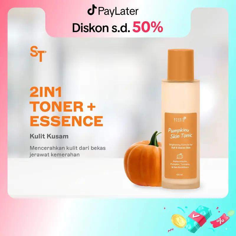 STUDIO TROPIK Pumpkinu Skin Tonic - Toner untuk mencerahkan/brightening kulit kusam | Flek hitam dan bekas jerawat pudar | Mengandung Alpha Arbutin, Pumpkin Extract dan Sea Buckthorn 0