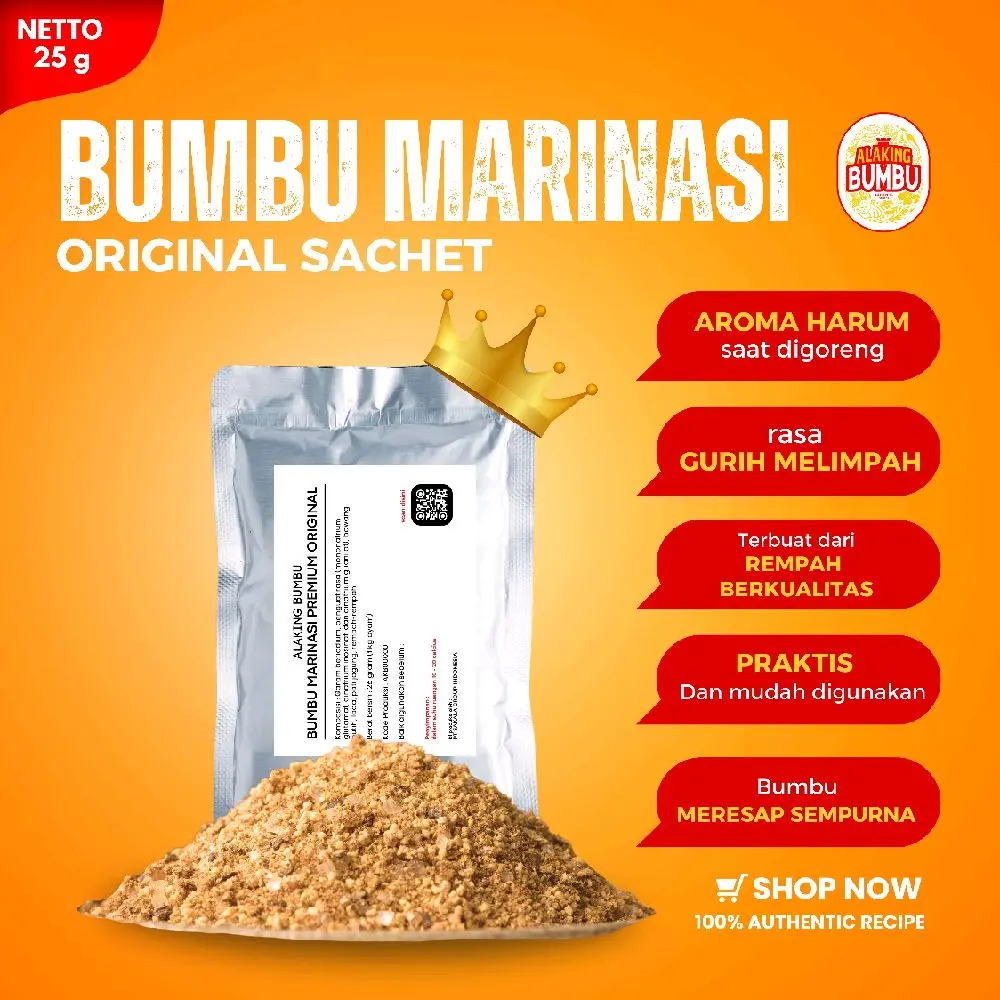 ALAKING BUMBU KEMASAN SACHET BUMBU MARINASI ORIGINAL DAN SPICY INSTAN