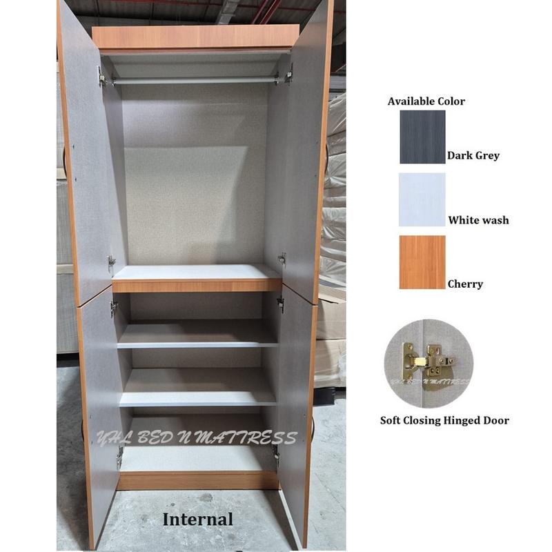 Product Introduction of YHL Solid Plywood Soft Closing Hinged 4 Doors Wardrobe 15