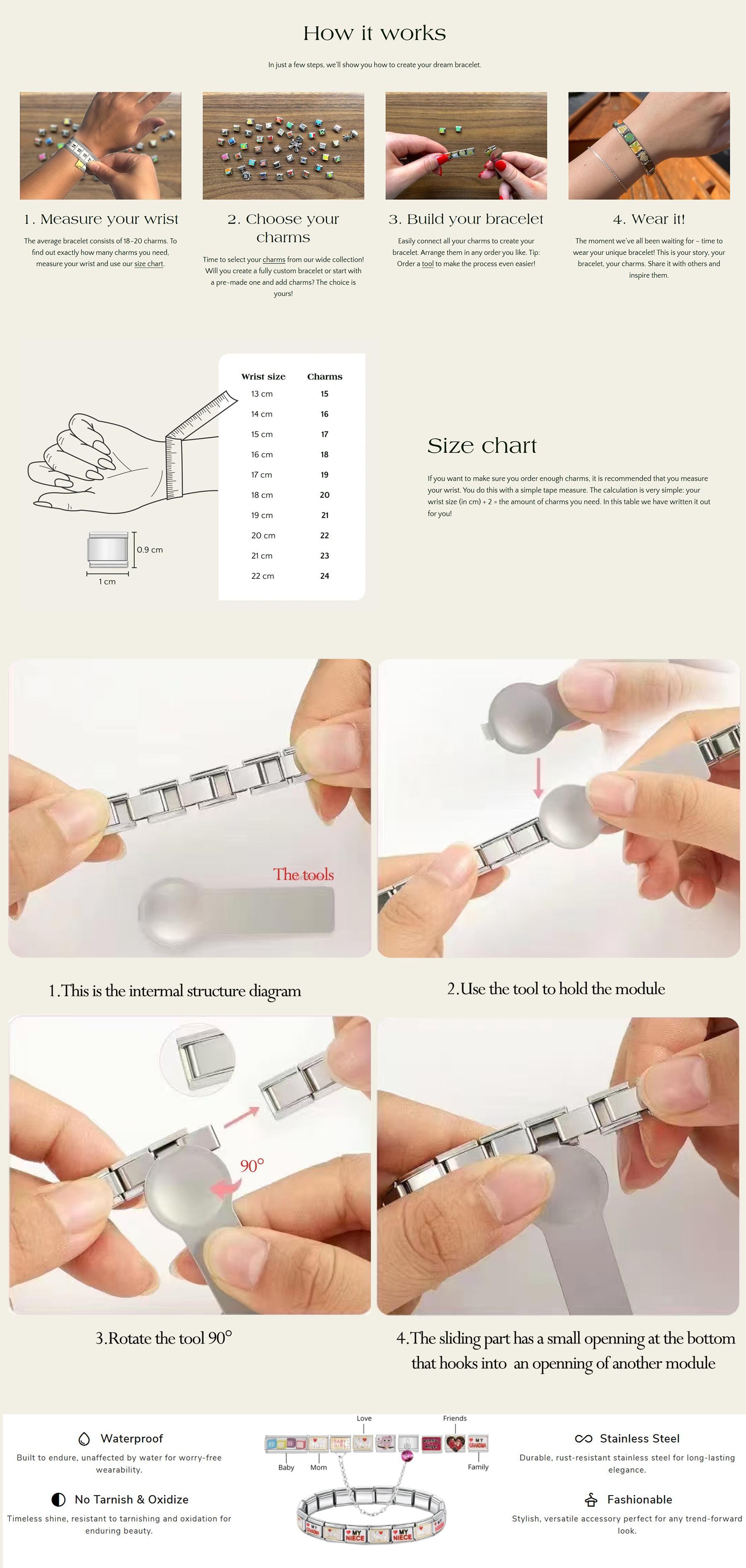 Gelang Modular Italia - Jam Tangan Italian Charm Bracelet Dengan Desain Unik & Pilihan Charm Sesuai Keinginan Gelang Modular Italia - Jam Tangan Italian Charm Bracelet Dengan Desain Unik & Pilihan Charm Sesuai Keinginan