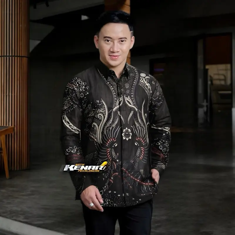 ATAMA| Kemeja Batik Pria Formal Lengan Panjang Halus Premium Keren| Baju Batik Cowok Slimfit| Batik Laki Laki Dewasa Katun Murah Motif Modern Masa Kini Bahan Tebal 1