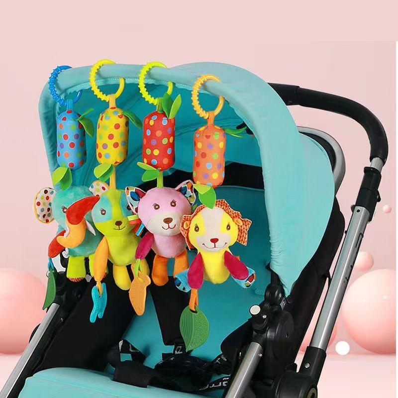 Product Introduction of Baby Kids Rattles Toys Stroller Pram Crib Hanging Soft Plush Toys Animal Clip Bells Toys,Wind chimes baby stroller pendant newborn 0-3 years old baby toys 6