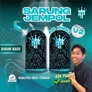 (Sarung Jempol AP King V2 X BSK Pian) Aksesoris Gaming Anti Keringat, Logo Reflectif Hologram & Licin Banget Untuk Game Free Fire & Mobile Legends By Andra ST